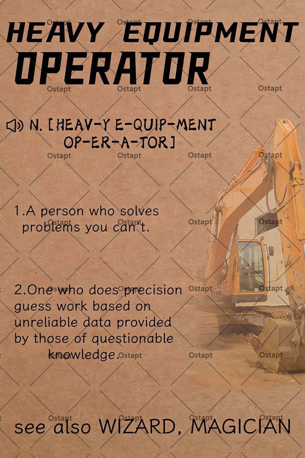 Heavy Equipment Sign - لافتة معدنية مضحكة بتصميم قائمة مشغل