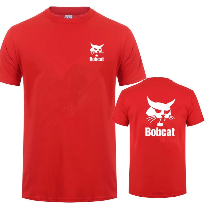 Bobcat تي شيرت الصيف الرجال قص - مراجعة Heavy Equipment Logos وسعره
